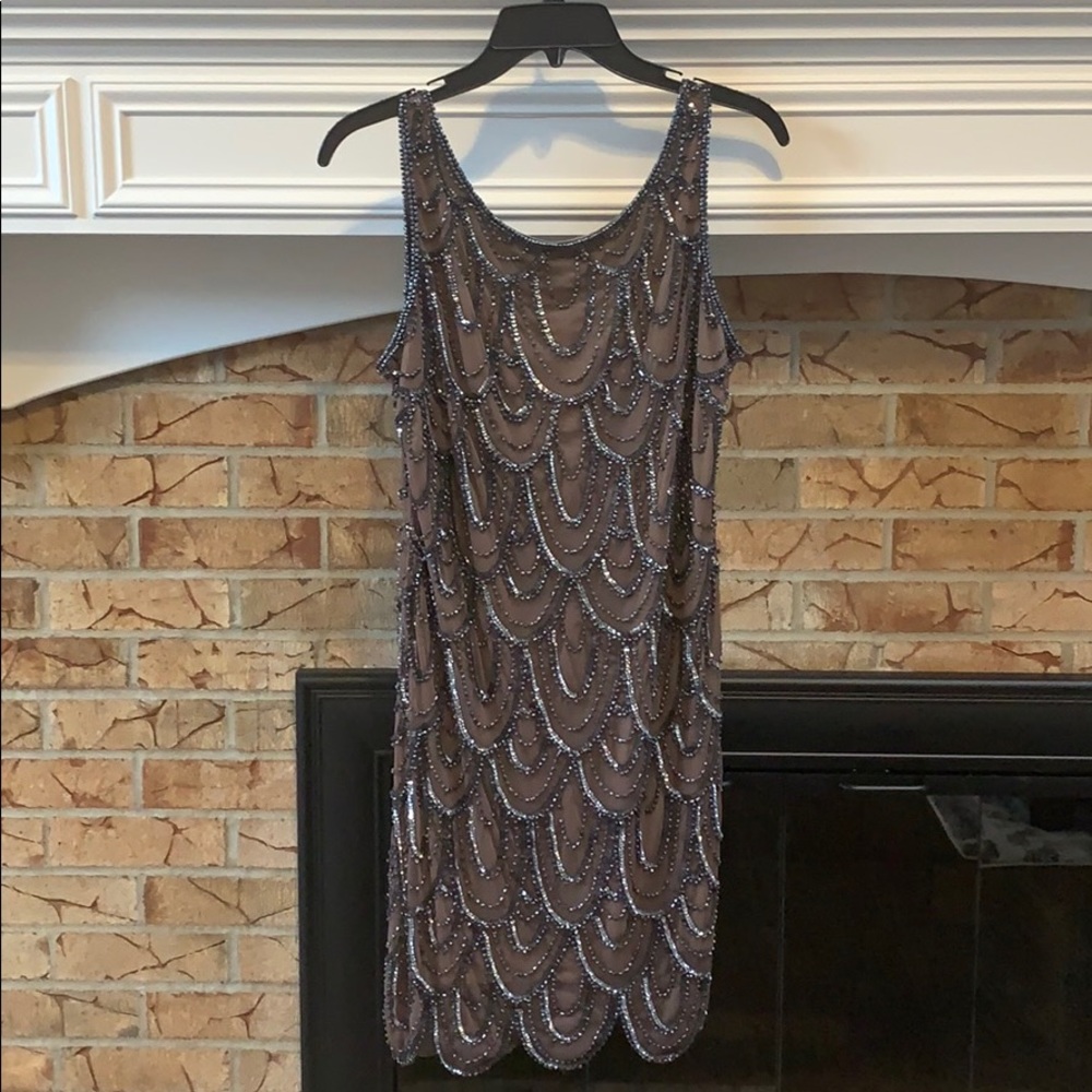 Size 10 Pisarro Nights beaded mini dress